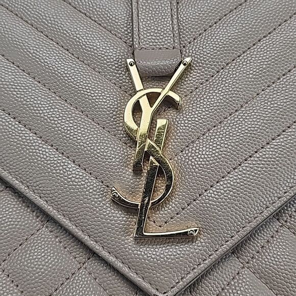 YSL Yves Saint Laurent Envelope Crossbody Bag Beige Tan - Picture 2 of 16